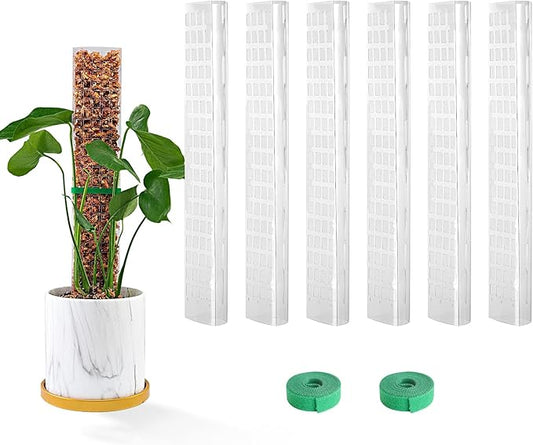 15 Inch 6 Pcs Plastic Moss Pole for Plants Monstera, 6Γ15'' Plant Poles for Climbing Plants, Plant Support for Indoor Plants Work with Sphagnum Moss