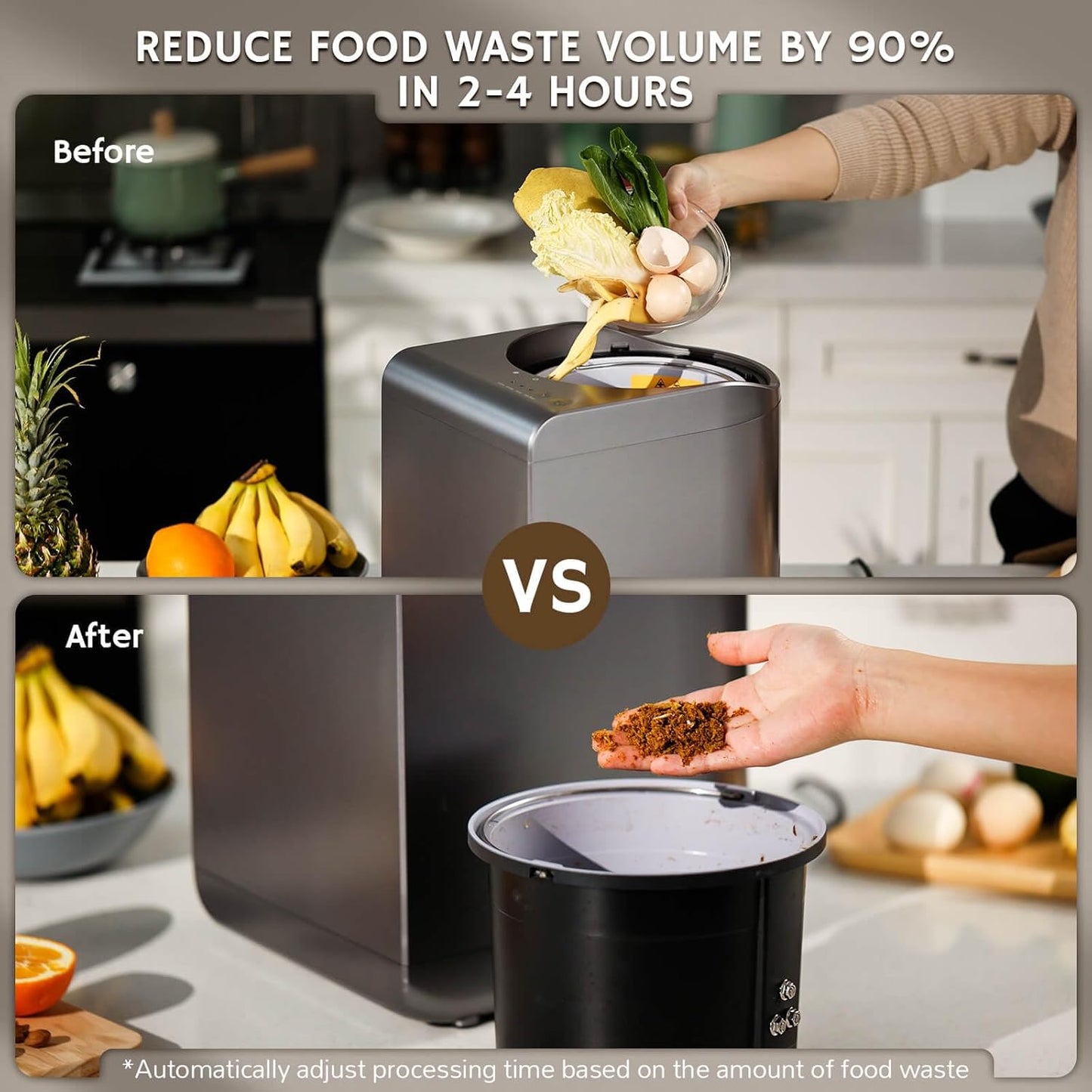 Airthereal Revive Food-to-Soil System, Odorless Countertop Electric Kitchen Composter, 1-Click Smart Operation, Powerful Sharksden Trinity Blade to Cycle Food Waste into Earth Nutrition
