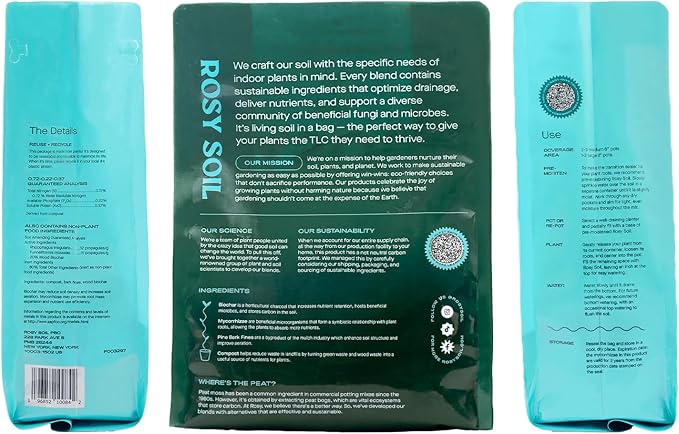 Indoor Potting Soil for House Plants - Organic Potting Soil Mix for Indoor Plants - Enriched w/Root-Boosting Biochar for Foliage Plants, Flowers, Herbs - Peat Free, Less Prone to Gnats - 8qt