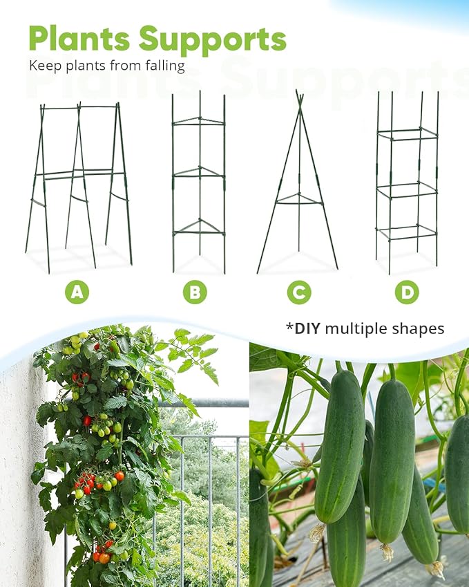 Quictent Galvanized Raised Garden Bed 8x4x2 Ft Tall Metal Planter Box for Vegetables Bottomless for Backyard, 2 Tomato Cages Included, 22.04" Deep, Dark Grey