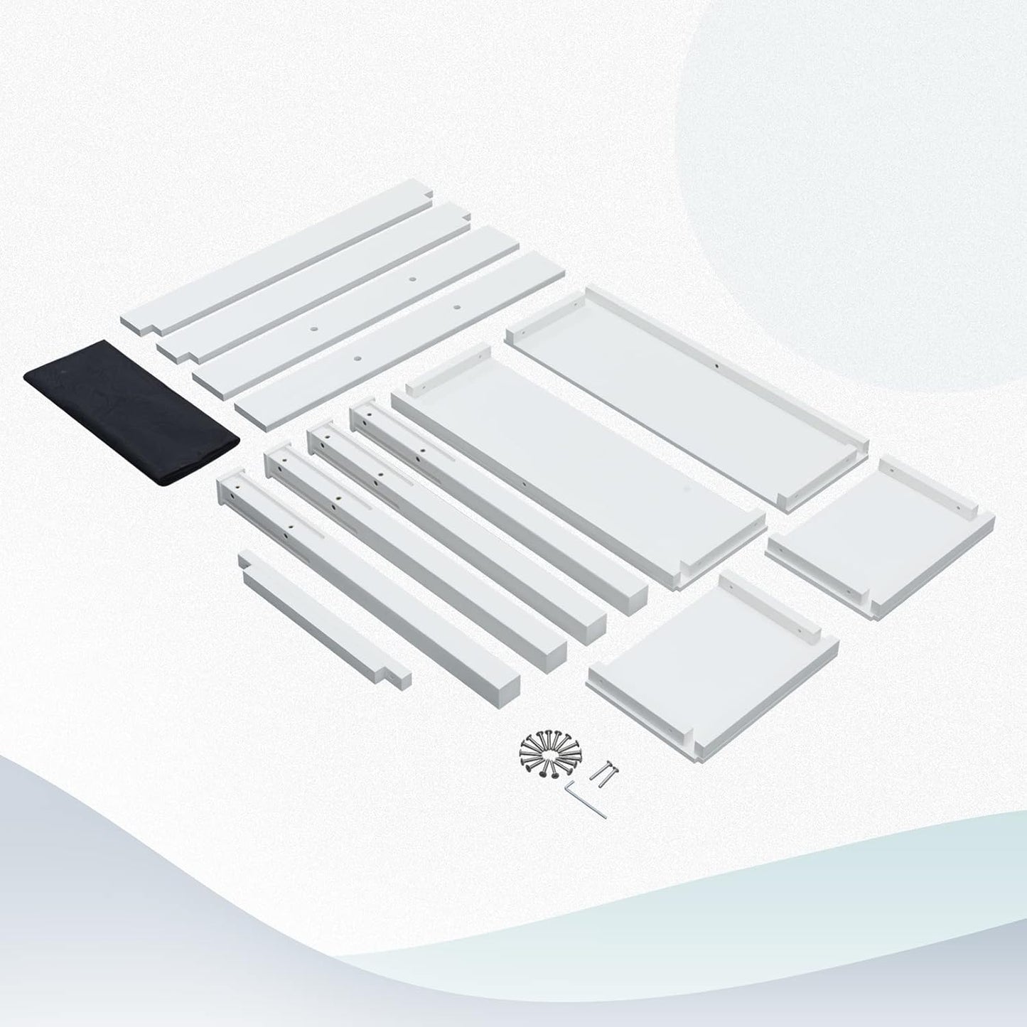 Psilvam Raised Garden Bed with Legs, Poly Lumber Raised Planter Box, Outdoor Elevated Garden Bed Suit for Backyard, Patio, Balcony 34" D x 18" W x 30" H(White)