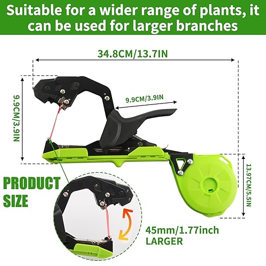 Plant Tying Machine,Handy Plant Binding Tape Tool, Quick Tying Grape Vines, Binding Tomato Vines, Lightweight Plant Tying Tools,More Durable Come with 10000pcs Staples 10 Rolls Tape