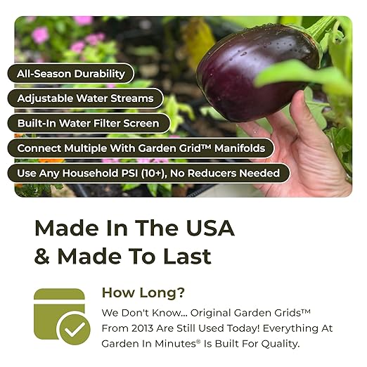 Garden Grid Watering System | Raised Bed Watering System - Leading All Drip Irrigation System, Soaker Hose, & Garden Sprinkler Kits | Easiest Setup, Highest Quality, US Made - 2x8 (22.5"x88")
