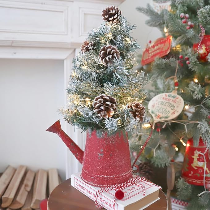 Cute Small Watering Can Indoor Plants Garden Metal Decorative Watering Cans for Outdoor Plants Bonsai Outdoor Garden Flower Decorative (Red, 1.5L, 50.7 Oz)