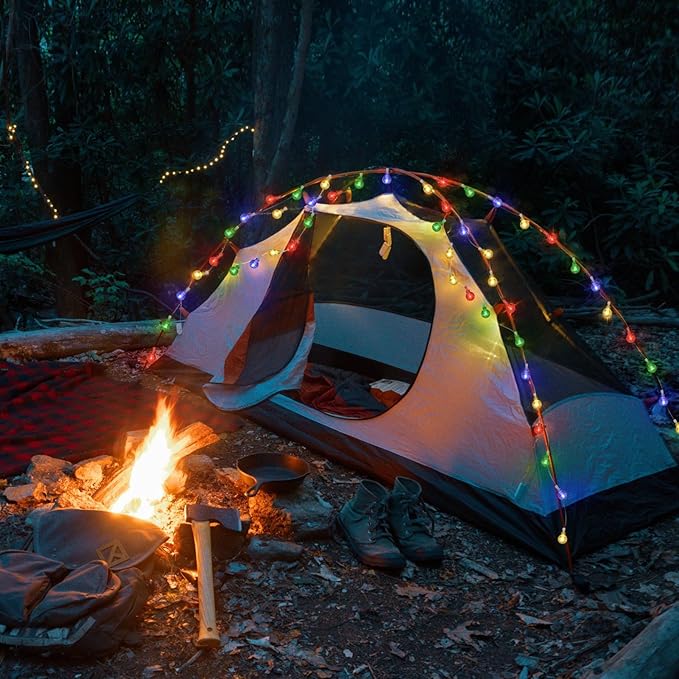 22.9ft 70LED Globe String Lights Outdoor,Crystal Fairy Light IP44 Waterproof Outdoor Hanging Decorative Lights for Home Tent Patio Garden Party Wedding Decor