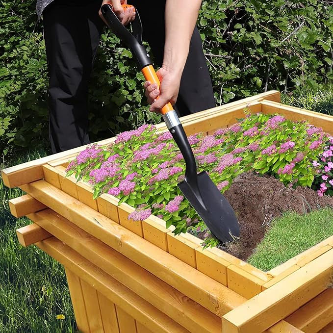 Shovel for Digging 28-inch Small Round Shovel with D-Handle Kids Metal Beach Shovel,Camp Shovel ,Garden Shovel,Gardening Tools Fiberglass Handle
