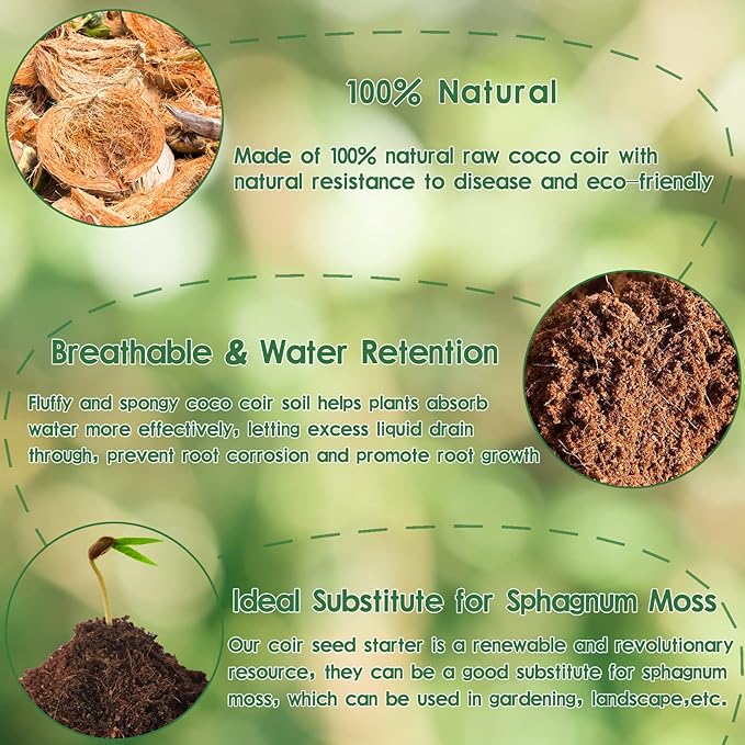 Legigo 2 Pack Premium Coco Coir Brick for Plants- 100% Organic Compressed Coconut Coir Bricks Starting Mix, Coco Coir Fiber Coconut Husk for Planting, Gardening, Potting Soil Substrate, Herbs