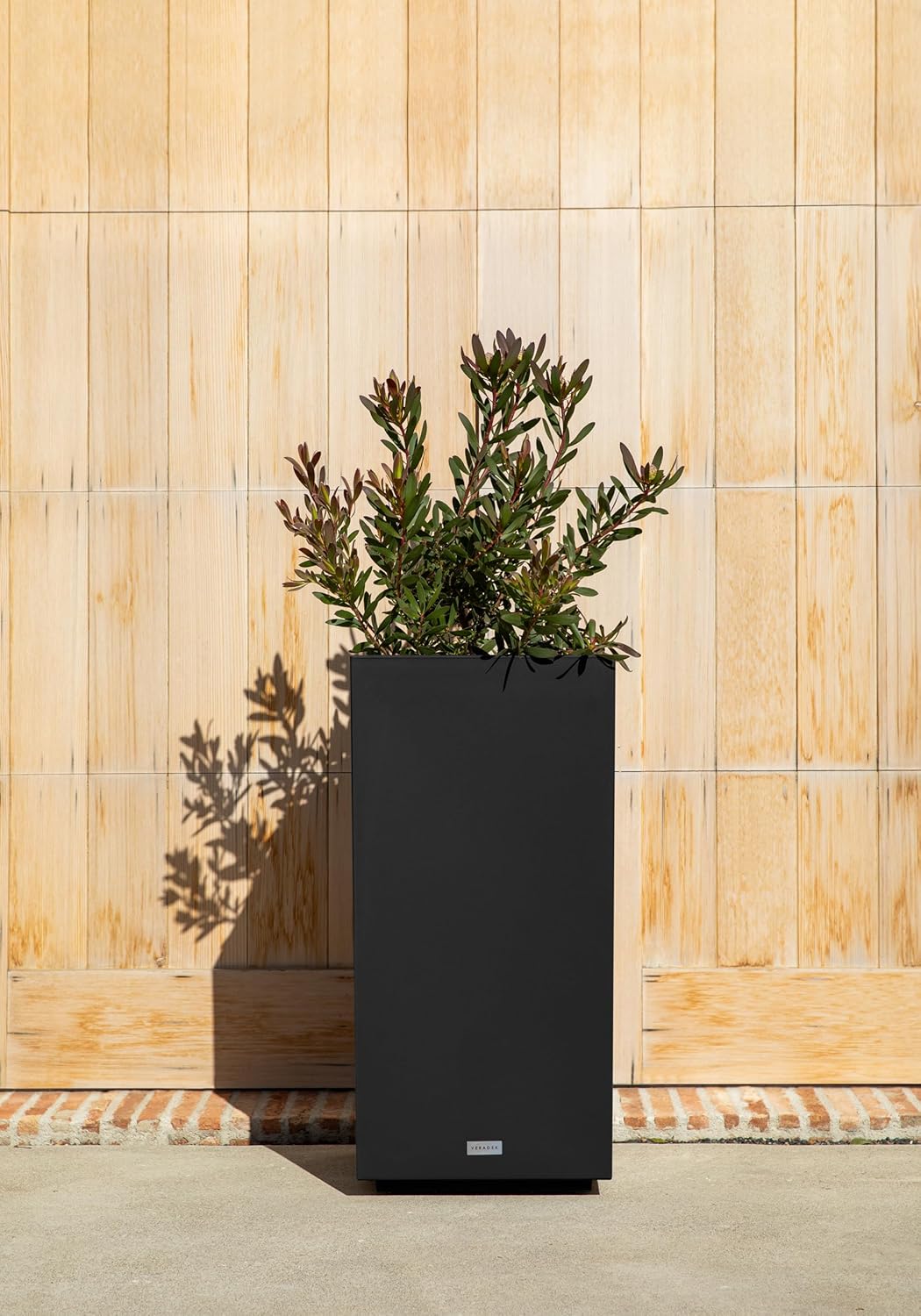 Veradek Block Series Pedestal Planter - Tall Planter for Indoor or Outdoor Front Porch | All-Weather Use with Removable Insert Bucket | Modern Décor for Flowers, Tall Trees, Faux Plants