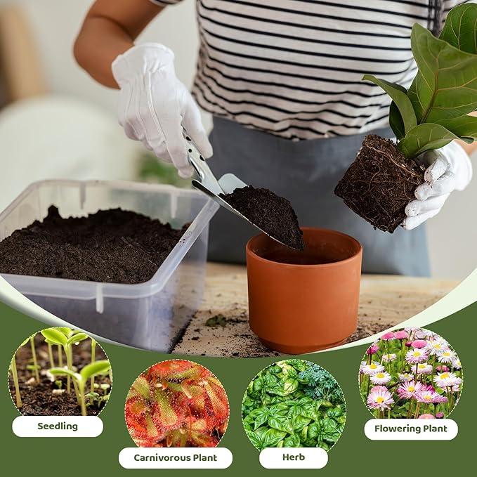 Peat Moss for Plants 2qt, Loam Sphagnum Moss Soil for Gardening, Organic Garden Growing Soil Amendment and Media for Flowers, Vegetables, Herbs, Orchid, Indoor Houseplant