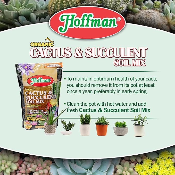 Hoffman 10410 Organic Cactus and Succulent Soil Mix, 10 Quarts
