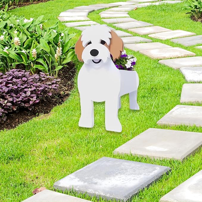 Karelian Bear Dog Planter Plant Pots,Cute Garden Dog Flower Planter,Dog Planters Birthday Gifts for Women,Office,Indoor/Outdoor Decor(9.45 * 8.15 * 13.39in)