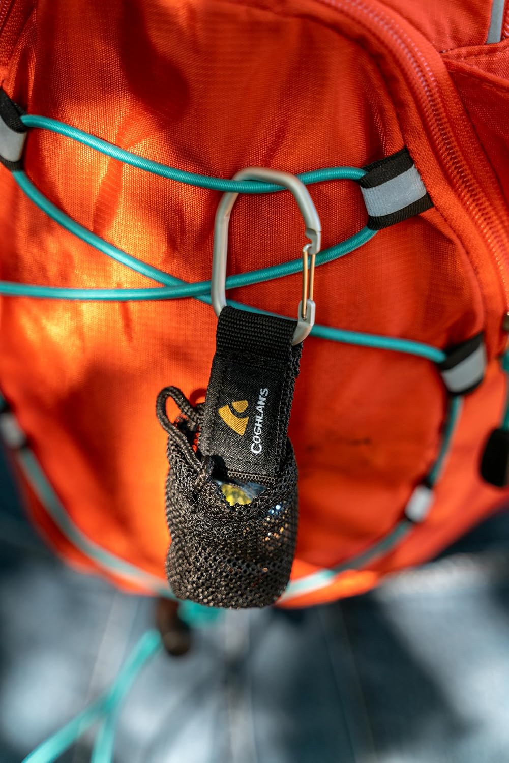 Coghlan's Magnetic Bear Bell with Silencer - Hiking Safety Gear for Wildlife Alert - Silver and Carabiner