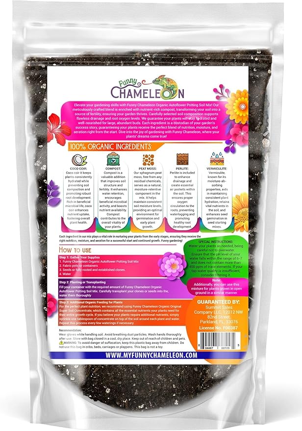 Organic Autoflower Potting Soil Mix β Ready-to-Use Living Soil, No Fertilizers Needed β Balanced Nutrients, Light Texture, Excellent Drainage, Boosts Germination & Root Growth (4 QUARTS)