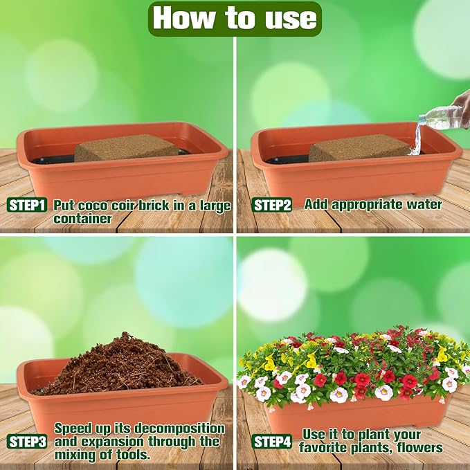 ZeeDix Premium Compressed Coco Coir Brick Each Brick=2.4Gallons Coconut Coir Potting Soil for Planting, 1.4Lbs Coco Block with Low EC and pH Balance for Gardening Plants Flower Herbs and Vegetables