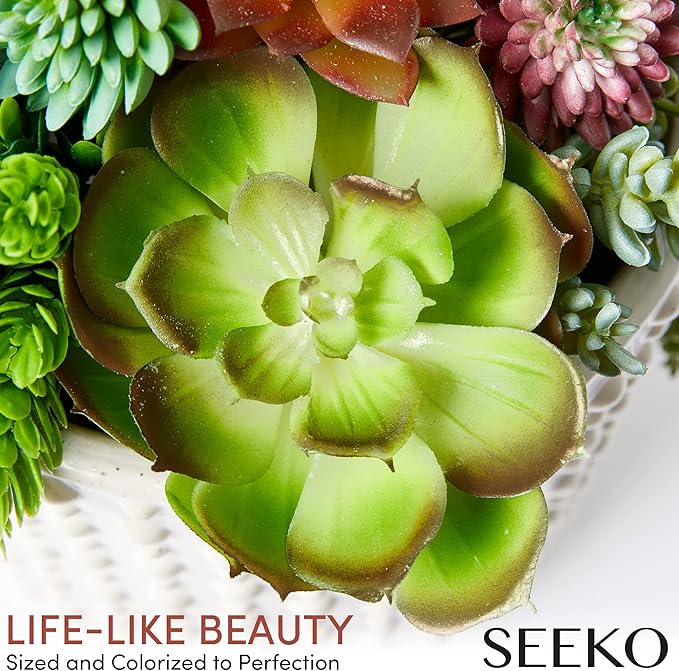 Succulents Plants Artificial (14 Pack) - Realistic Unpotted Fake Succulents - Faux Plants Decor for DIY