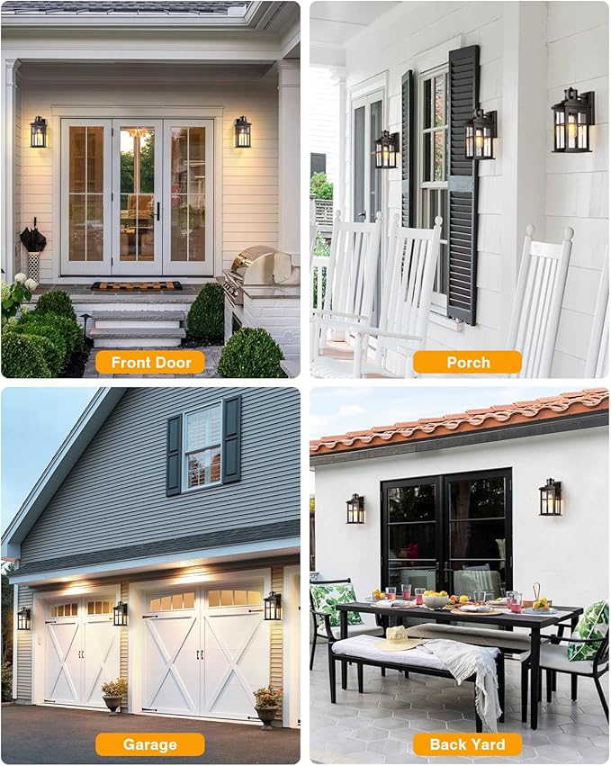 Motion Sensor Exterior Light Fixture, Bronze Dusk to Dawn Outdoor Wall Lights, Waterproof Exterior Lights for House, Porch, Doorway, Garage, 100% Aluminum