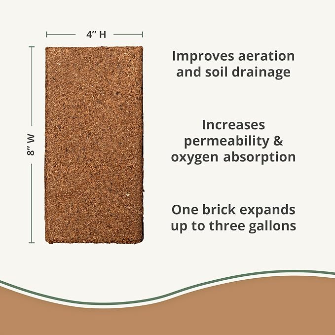 Coco Bliss 650gm Bricks (5-Pack) - Organic Coco Coir for Plants - OMRI-Listed Coco Coir for Garden Soil & Potting Mixes - Coconut Fiber Mixes with Potting Soil for Indoor Plants & Outdoor Plants