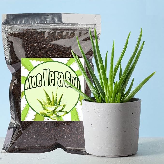Aloe Vera Potting Soil Mix 1qt, Ready to Use for Seedling and Growing of Aloe Vera Plants or Other Houseplants