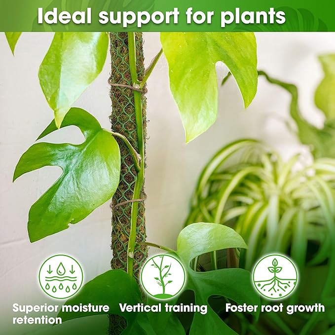DUSPRO 42ββ Mesh Moss Pole for Plants, Tall Trellis for Climbing Monstera Plant Support, Sphagnum Moss Stick for Big Climbing Indoor Plant, Handmade Plant Stakes for Houseplant