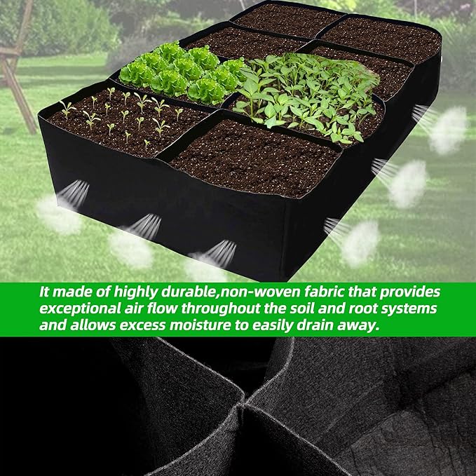 CJGQ 2 Pack Fabric Raised Garden Bed 6x3x1ft Garden Grow Bed Bags for Growing Herbs, Flowers and Vegetables 128 Gallonā¦