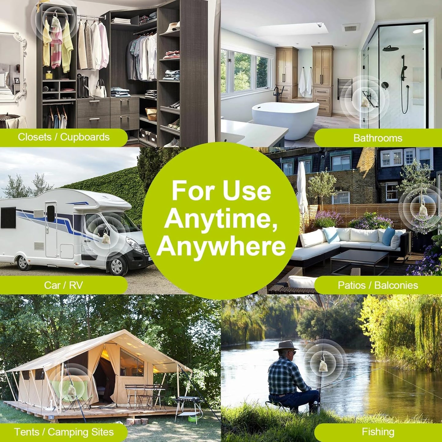 Mosquito Repellent Outdoor Patio - Mosquito Repellent Outdoor Powerful Indoor & Outdoor Protection - Mosquito Deterrent for Yard Camping 12 Pack, Green