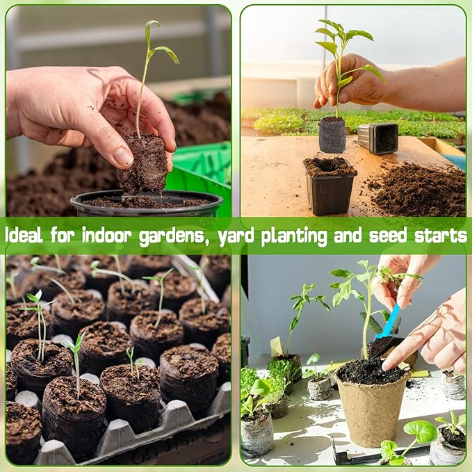 ZeeDix 100 Pcs 30mm Peat Pellets Seed Starter Soil Pods Plugs for Vegetable Seedling, Compressed Peat Nutrient Pods for Planting Easy Transplant with 100 Plant Labels & 2 Garden Tools
