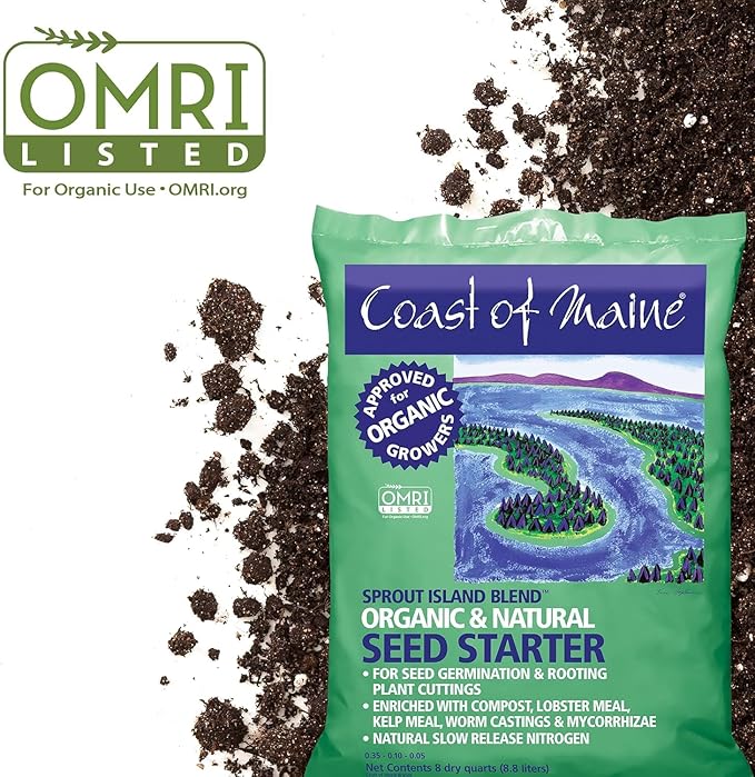 Coast of Maine, 8qt (Pack of 4) Sprout Island Blend, Organic & Natural Seed Starter for Seed Germination & Root Plant Cuttings