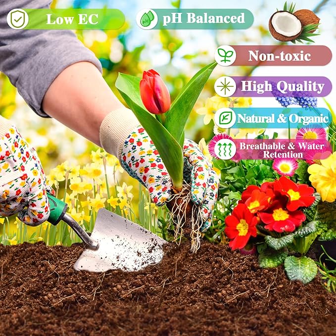 ZeeDix Premium Compressed Coco Coir Brick Each Brick=2.4Gallons Coconut Coir Potting Soil for Planting, 1.4Lbs Coco Block with Low EC and pH Balance for Gardening Plants Flower Herbs and Vegetables