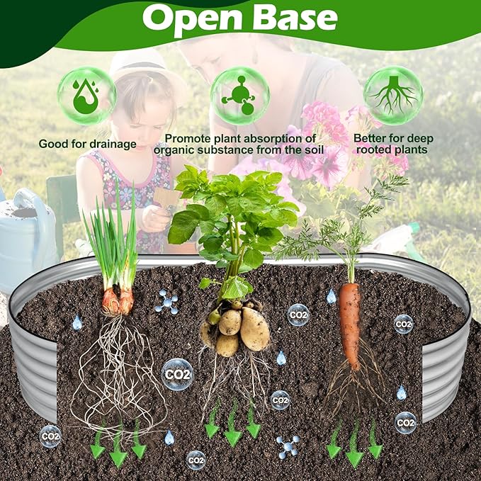 7x3x1.4ft Galvanized Raised Garden Bed, Upgraded with X-Shaped Support Rods, Large Raised Garden Beds Outdoor, Raised Bed for Planting Vegetables, Flowers, Fruits