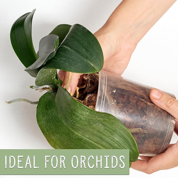 100% Organic Orchid Potting Bark (8 Quarts), All-Natural USA-Sourced Pine Bark Orchid Mix Additive