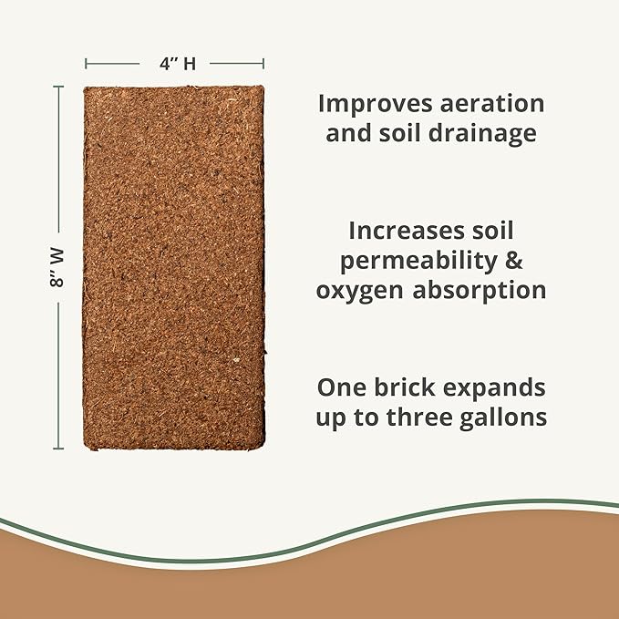 Coco Bliss 650gm Bricks (50-Pack) - Organic Coco Coir for Plants - OMRI-Listed Coco Coir for Garden Soil & Potting Mixes - Coconut Fiber Mixes with Potting Soil for Indoor Plants & Outdoor Plants