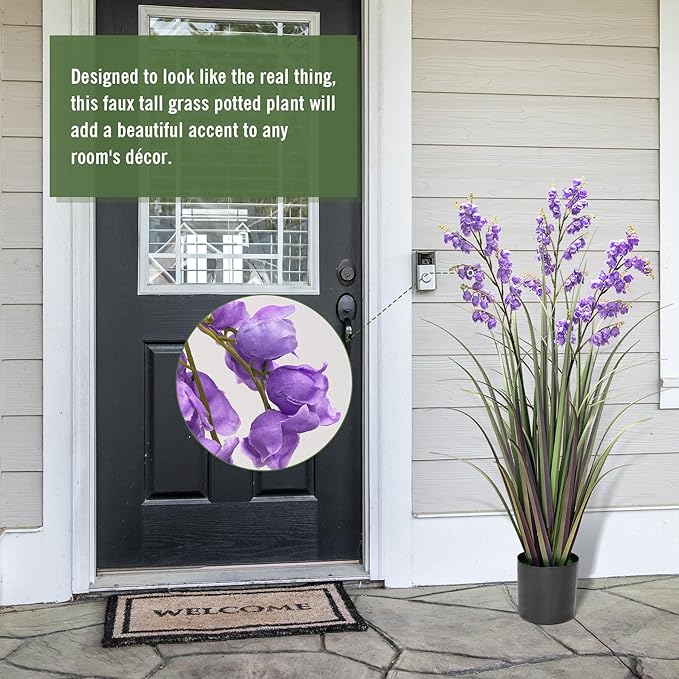 Green Onions Home Decor Fake Plants Lily of The Valley Snake Plant Home DéCor Accents Artificial Grass Room Decor Artificial Plants Indoor Artificial Grass 36“ 1 Pack(Purple)