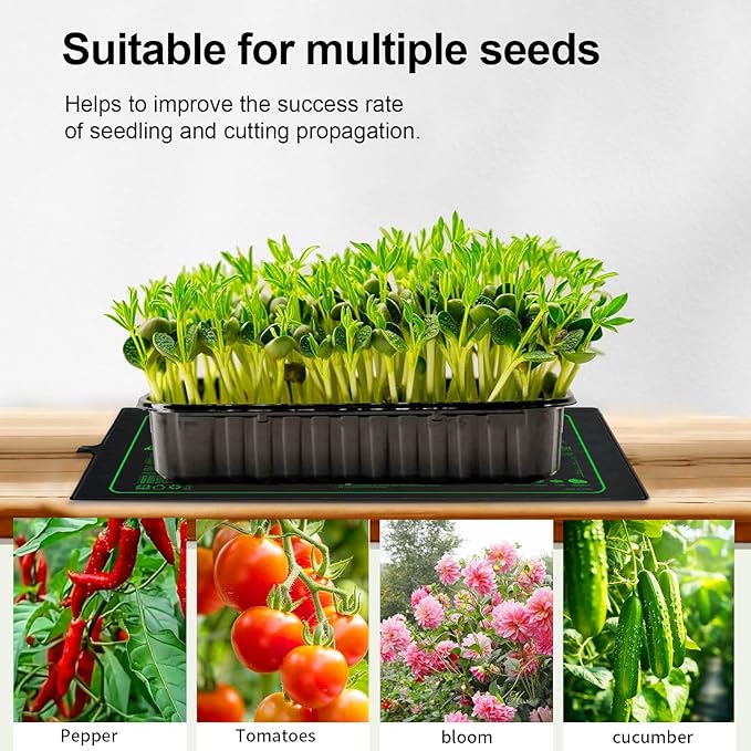 Upgrade 48"x20" Durable Waterproof Seedling Heat Mat with ETL Certified, Warm Hydroponic Heating Pad for Germination,Indoor Plant Gardening and Cutting, Brewing and Seed Starting Greenhouse