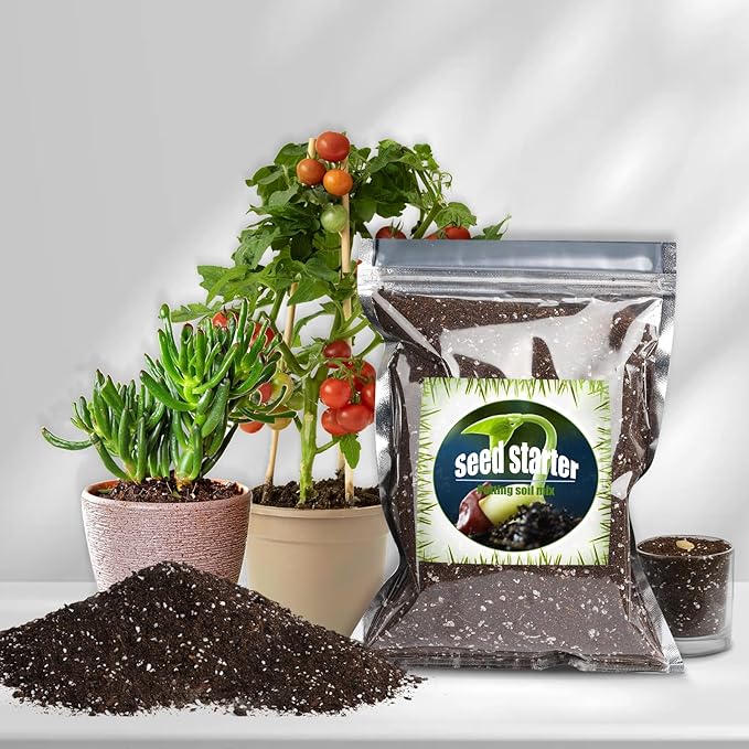 Organic Seed Starter Premium Potting Soil Mix 4qt, All Natural Seed Starter Mix for Fast Germination and Vigorous Seedlings with Strong Root Systems