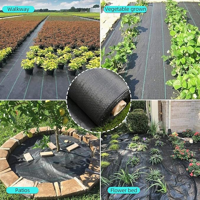 6 Ft x 300 Ft Heavy Duty Weed Barrier Landscape Fabric, 3.2Oz Professional Grade Weed Barrier Fabric for Gardening, Erosion Control & Construction, Durable Polypropylene Ground Cover