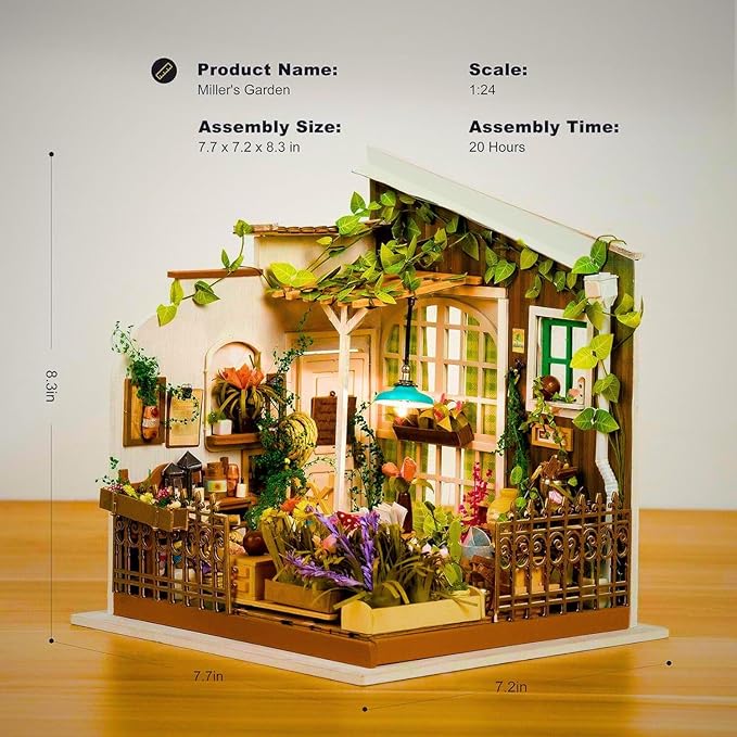 Rolife 1:20 Miniature House Kits-Tiny House Kit-DIY Miniature Dollhouse Kits for Adults-Model Building Craft Kits-Hobbies Gifts for Women and Men