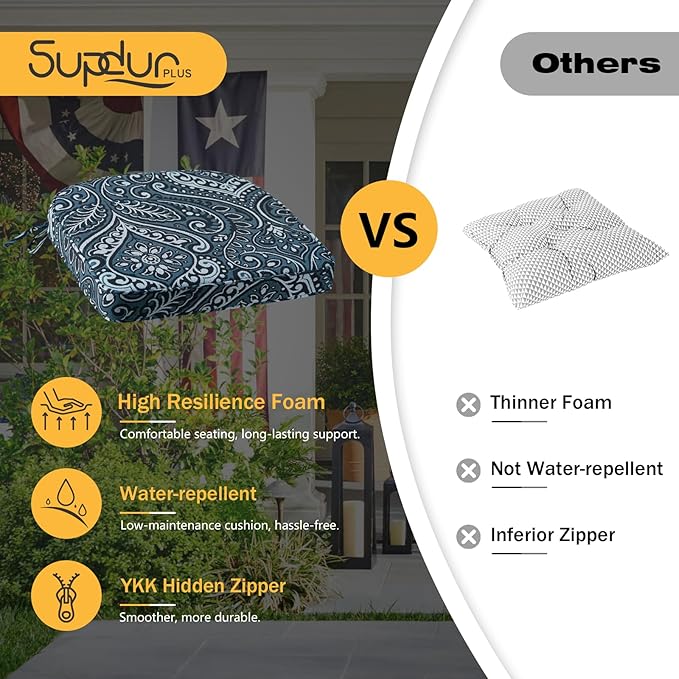 Outdoor Round Corner Seat Cushion, 17"x16"x2", Set of 4, Non Slip Seat Cushion Pads with Removable Cover for Patio Furniture, Garden Yard Lawn, Warm Taupe