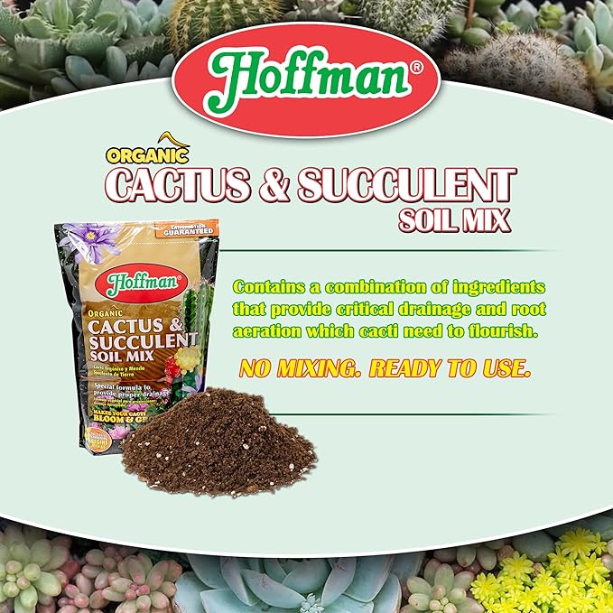 Hoffman 10410 Organic Cactus and Succulent Soil Mix, 10 Quarts
