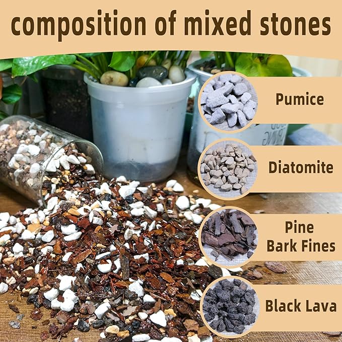 4 Quart Bonsai Soil Mix Lava,Pumice,Pine Bark and Calcined Rock, Natural Organic Mix for Potted PlantsâŠ