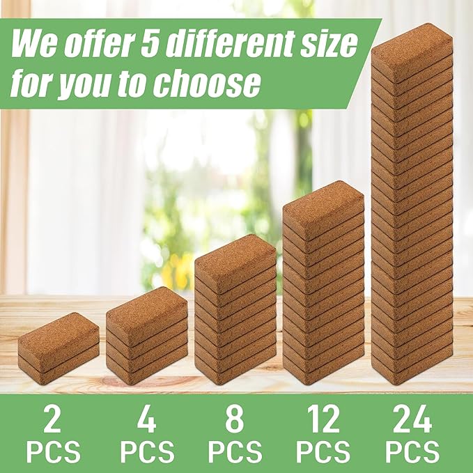 Coco Coir for Organic Coconut Coir- 4 Pack Coco Coir Brick- Coconut Soil with Low EC & PH Balance-Coco Fiber for Herbs& Flowers- High Expansion-Renewable Coco Soil for Planting
