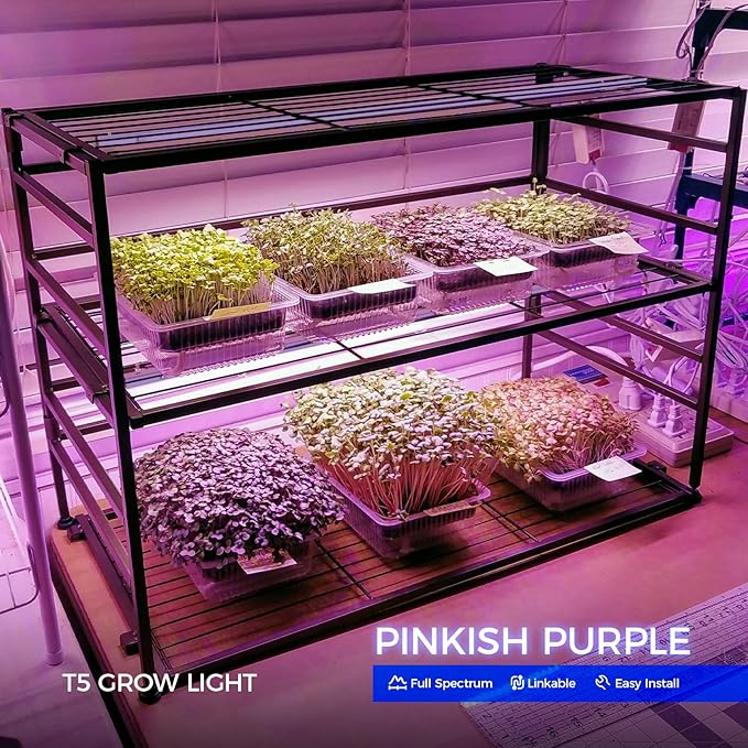 Barrina Grow Lights for Indoor Plants, Full Spectrum, 4ft 160W (8 x 20W), LED Grow Light Strip for Seed Starting, Greenhouse, Plug and Play, 8-Pack