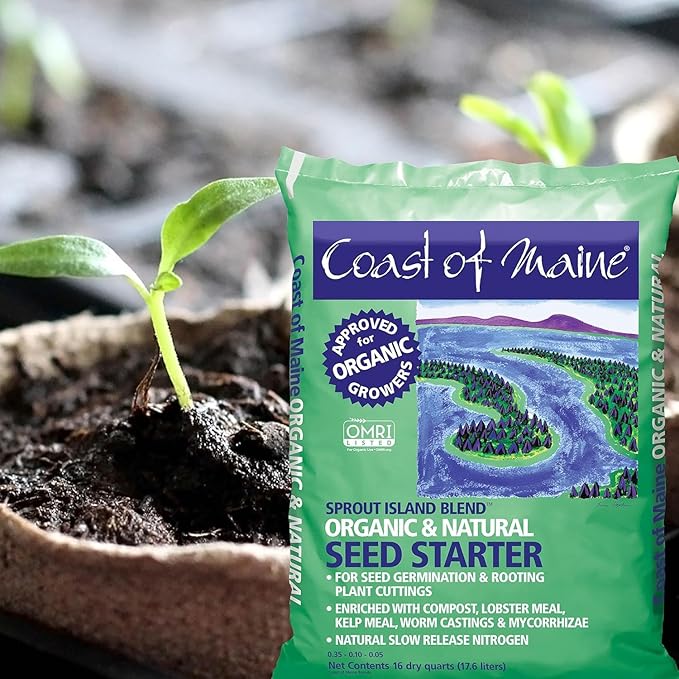 Coast of Maine Sprout Island Blend Organic & Natural Seed Starter for Seed Germination and Rooting Plant Cuttings, 16 Quarts (Pack of 2)