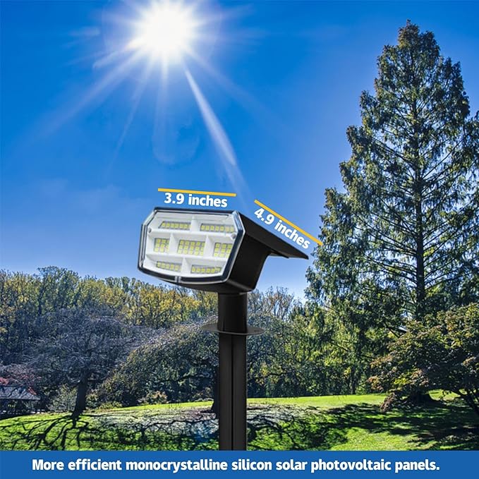 Outdoor Light Solar-Powered 3 Levels of Brightness,Waterproof IP65 can be Installed on Walls, Beside walkways, on lawns and Near Green Plants- 4 Pack (Warm)