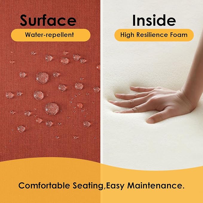 Outdoor Sunbrella Square Corner Seat Cushion, 18.5"x16"x3", Set of 4, Non Slip Seat Cushion Pads with Removable Cover for Patio Furniture, Garden Yard Lawn, Spectrum Grenadine