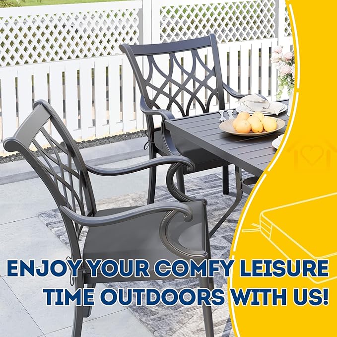 AAAAAcessories Outdoor Seat Cushions for Chairs, Waterproof, Fade-Resistant Patio Furniture Replacement Cushions, 20" x 18" x 3", Set of 2, Dark Gray