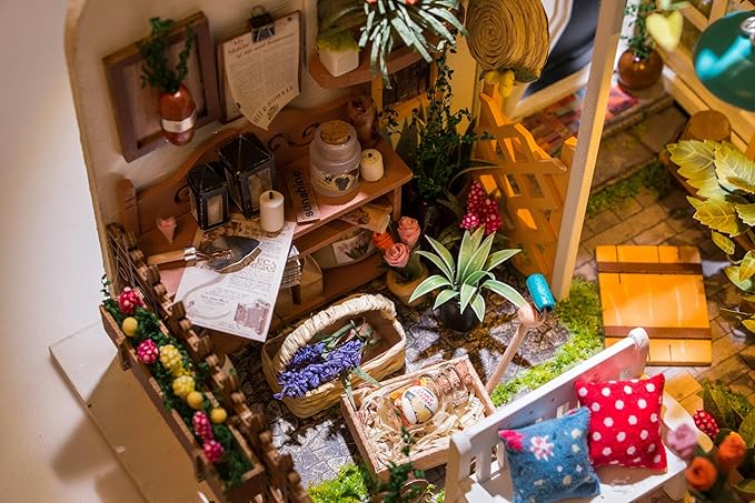 Rolife 1:20 Miniature House Kits-Tiny House Kit-DIY Miniature Dollhouse Kits for Adults-Model Building Craft Kits-Hobbies Gifts for Women and Men