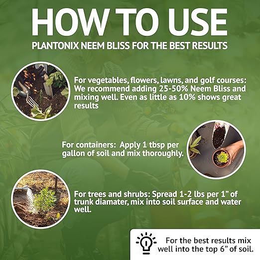 Neem Bliss (40lbs) - Organic Neem Meal Fertilizer for Plants - OMRI-Listed Neem Cake - Neem Seed Meal for Plants - Neem Fertilizer for Plants - Organic Fertilizer for Plants, Lawns, & Gardening
