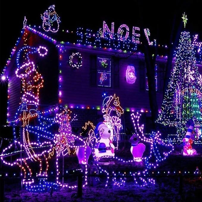 50ft 360 LED Rope Lights Outdoor, Connectable and Flexible Tube Lights with 8 Modes, Waterproof Indoor Outdoor LED Rope Lighting for Deck, Garden, Pool, Patio, Indoor Outdoor Decorations (Purple)