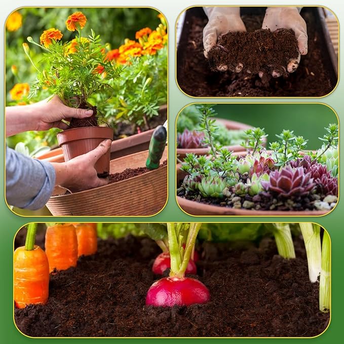 Coco Coir Bricks for Plants 1.4LB, All Natural Organic Compressed Coconut Coir Fiber, Easy to Expand, Low EC, pH Balanced, Ideal for Vegetables, Herbs, Flowering Plants (1 Pcs)