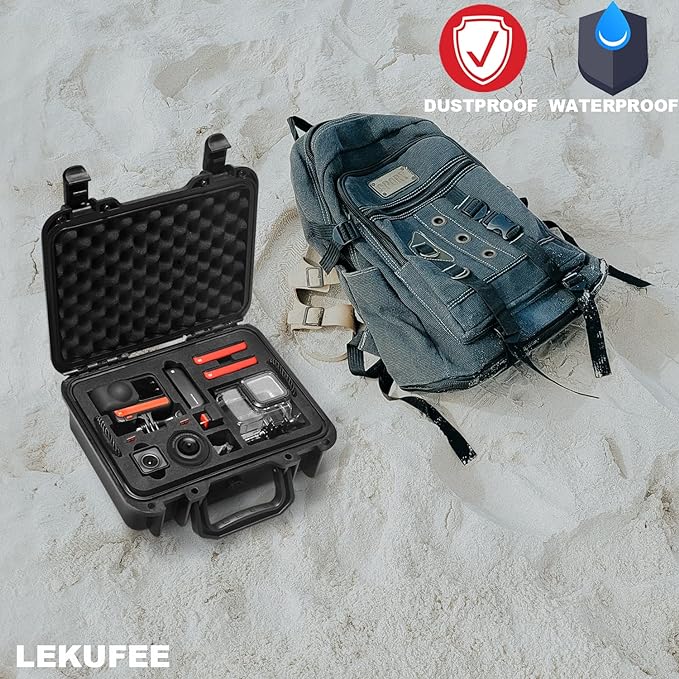 Lekufee Portable Waterproof Hard Case Compatible with Insta360 ONE RS/Insta360 ONE R Action Camera and Accessories (Case Only)